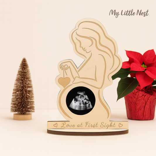 Cadre échographie en bois – l’émotion gravée pour toujours - My Little Nest - Offre exceptionnelle : 1 acheté = 1 offert !